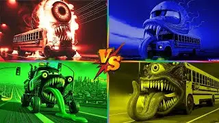 🎶✨SCHOOL BUS FIRE🆚ONE EYED SCHOOL BUS🆚POLICE CAR🆚BIG SCHOOL BUS 🎶Tiles Hop EDM Rush