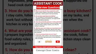 Assistant Cook Job Interview Questions and Answers to ace your Dream Job