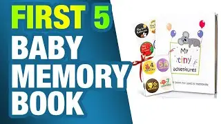First 5 Years Baby Memory Book + 28 Monthly & Milestone Stickers. Record Your Girl or Boy