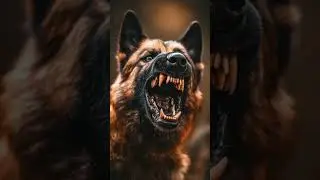 Angry German shepherd dog barking 😨😰