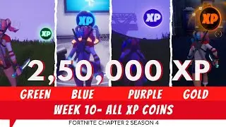 Week 10 - All XP Coins Locations Fortnite Chapter 2 Season 4 #Fortnite