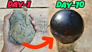 मिट्टी से बनाया कांच जैसा बोल? 😱 Making a Japanese Dorodango ( 10 Days process)