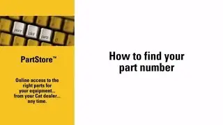 Finding Parts Using Cat® Service Information System (SIS)
