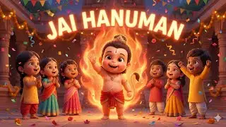 Hanuman Ji Cartoon Bhakti Rhymes 🐒 | Kids Devotional Song | Cute 3D Cartoon