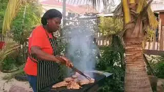 Hopkins Belize, Fresh pork chops at Ella's cool spot #HopkinsVillage #Belize