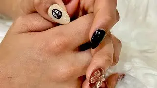 Brown and Katseye gel nails 