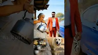 The Dog take revenge of her poor grandma from a bad rich man 😭 #ai #grandma #save