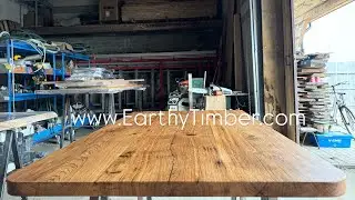 Full stave oak worktop for kitchen island by Earthy Timber