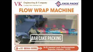 Bar cake packaging made easy with our advanced Flow Wrap Machine by V K Engineering