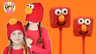 ELMO MARSHMALLOW POPS - Sesame Street Party Idea -how to baking  by Charli's crafty kitchen