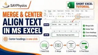 How to merge and center align text in MS Excel