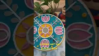 #DIY # Biscuit box reuse idea# Lippan art on Biscuit box #