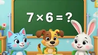 🐶🐱 Fun Math for Kids | Solve 7 x 6 | Cute Cartoon Math Quiz ✨