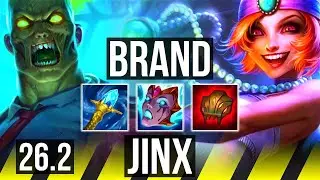BRAND & Nami vs JINX & Lulu (ADC) | 59K damage | EUW Grandmaster | 26.2