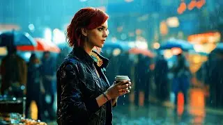 Cyberpunk Rain & Coffee Break 🌧️☕ | Futuristic City Night Ambience for Sleep & Focus