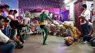 Pili Gobbu (Huli Kunitha)/ Tiger Dance at Ayudhapooja 17,Canara Engineering College