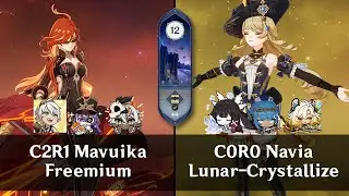 C2R1 Mavuika Overload & C0R0 Navia x C0R0 Columbina | Spiral Abyss Luna IV | Genshin Impact