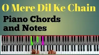 o mere dil ke chain piano chords notes