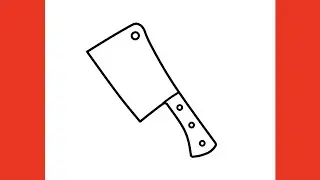 How to draw a Knife Hatchet step by step