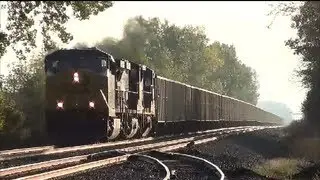 CSX 250 leads 3 locomotives on the coal train in Ansonia Ohio