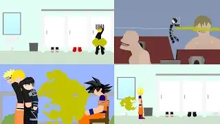 (Full Story) Fart 4.0 - 4.4 (Sanji, Naruto, Goku & Levi) | STICK ANIMATION