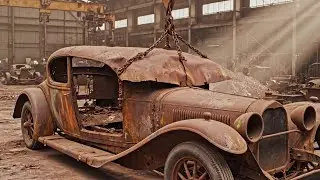“The Forgotten Royal: Extreme Rusty Bugatti Type 41 Royale Arrives for Restoration”