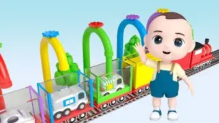 Early education animation: Dudu's car dye water pipe toys, know about vehicles and colors