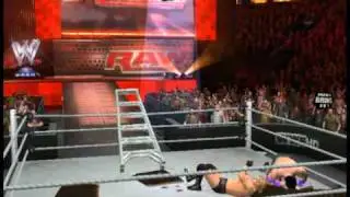 WWE SmackDown vs. RAW 2011: Turnbuckle spear through 2 tables