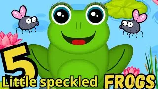 Five Little Speckled Frogs - Kids Songs - Simple Song Nursery Rhymes #robinplays #babydance