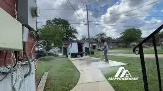 Concrete Patio Moss Removal + Soft-wash & Driveway Surface Cleaning 