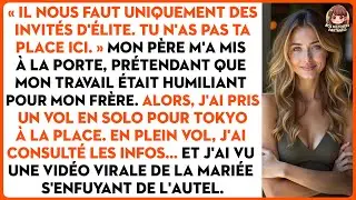« Il nous faut uniquement des invités d'élite. Tu n'as pas ta place ici. » Mon père m'a mis à la...