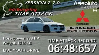 Assoluto Racing 2.7.0 | N&uuml;rburgring Time Attack [6:48:657] Mitsubishi Lancer Evo IX (Gameplay)