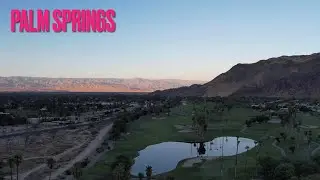 Flying over Indian Canyons Golf Resort in Palm Springs