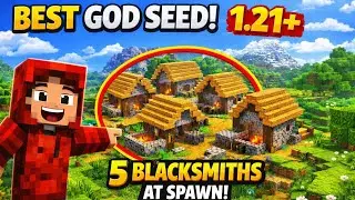 Minecraft PE 1.21+ 😱 GOD SEED with 5 Blacksmiths at Spawn!