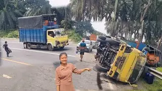 Detik Awal Masih Terselamatkan Di Bukit Kodok. Gadis Dayak Cantik Saksi Mata Kejadian Truk Terbalik