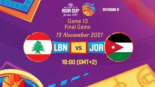 FINAL | Lebanon v Jordan | Full Game - FIBA Women's Asia Cup 2921 - Division B