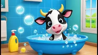 Baby Cow Takes a Bath | Cute and Fun Kids Nursery Rhyme Animation