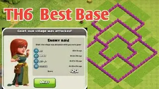Town Hall 6Base || Th6 Base || Th6 base design|| Th6 War Base ||Town Hall 6 war Base ||