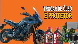 TRACER 900 GT INSTALAÇÃO DO PROTETOR DE RADIADOR  MAIS TROCA DE ÓLEO MOTUL 7100