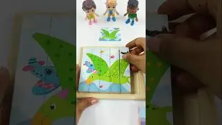 Dino Puzzle Fun🧩 Learn Dinosaur Names | Dinosaur Song #cocomelon #toddlerlearning #shorts