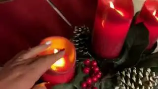 Decorative Flameless Candles Classic Real Wax Pillar with Moving LED Flame