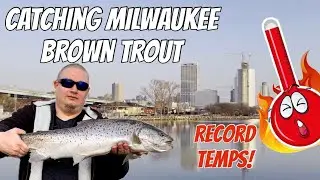 Jigging for Downtown Milwaukee Brown Trout | Shore Fishing