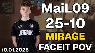 MaiL09 (25-10, 2.5 K/D) Mirage | FACEIT POV DEMO CS2 | Jan 10, 2026 23:59 UTC