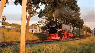 99 1784 der Rügensche Bäderbahn am 24.9.2024 von Baabe kommend Richtung Sellin-Ost 