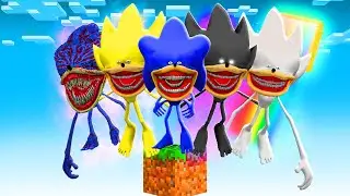 SOBREVIV&Iacute; en UN SOLO BLOQUE de TODAS LAS TRANSFORMACIONES de SHIN SONIC en MINECRAFT 😱💥
