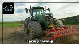 Весенний посев ячменя | Сеялка John Deere 6145R и Kverneland Combi | E Gamble & Son
