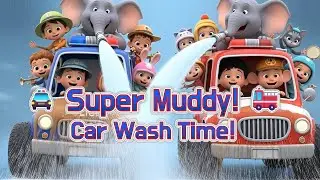 🚔🚒 Rainy Day Car Wash Fun | Muddy Play + Washing Dance! 🚔🚒🎵  🌈