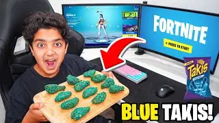 Kid Eats BLUE TAKIS CHICKEN WINGS For Every Kill In Fortnite...