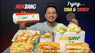 Subway Mukbang| Turkey Sub| Tuna Signature wrap| Club salad| Chicken kofta wrap|Chicken Teriyaki Sub