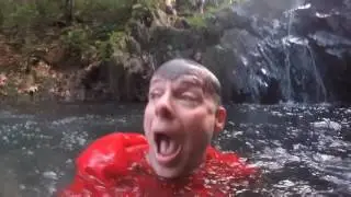 Belize jungle waterfall jumping